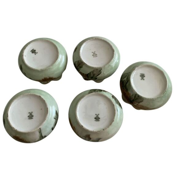 Antique MZ Austria Porcelain Hand Painted Compote Fruit Bowl Berry Bowl Set - Picture 12 of 12